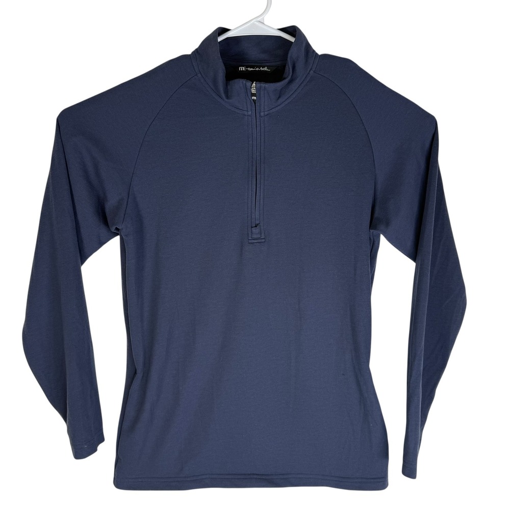 Travis Mathew Womens Navy Blue Quarter Zip Pullover Golf Activewear‎ Top XL - Picture 2 of 5